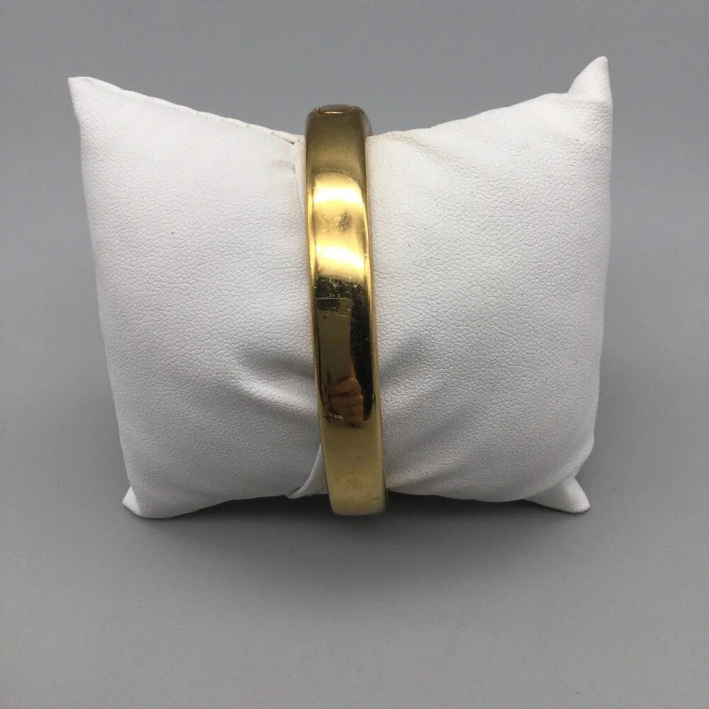 Bob Mackie Watch Womens Watch 26mm White Dial Gold Tone Bangle New Battery 6.5